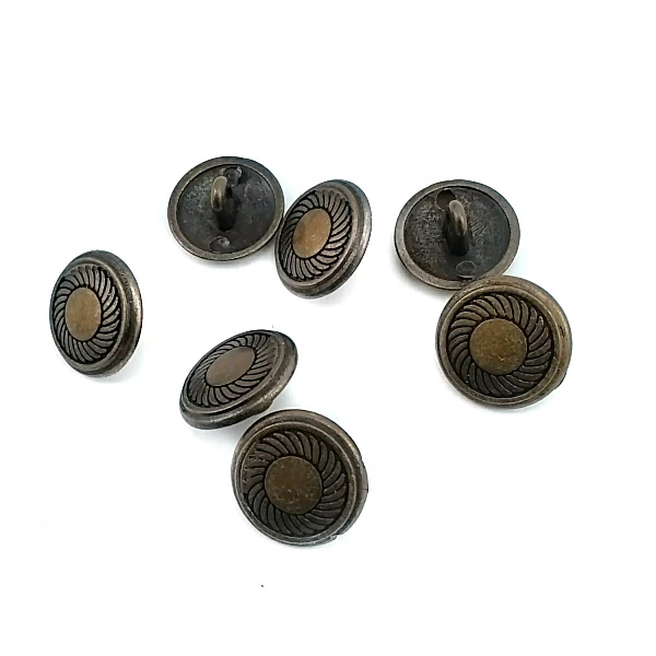 15 mm - 24 boy Klasik Desenli Alttan Dikme Metal Düğme E 118