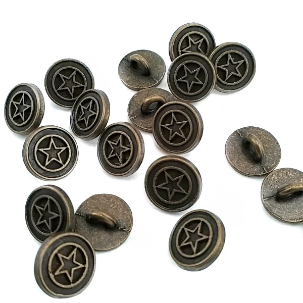 10.6 mm - 16 L Blouse Shirt Leg Button Star Pattern E 1497