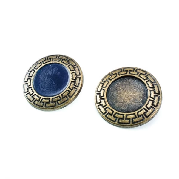 Mine taşlı metal ceket düğmesi 27 mm - 43 boy E 151 Mine taşlı metal ceket düğmesi 27 mm - 43 boy E 151