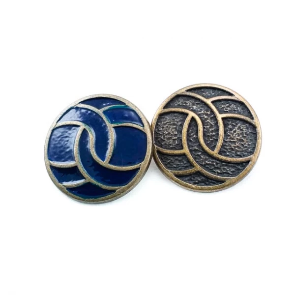 Metal buttons - jacket and coat shank button 24 mm - 40 L -  E 1682