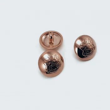 15 mm - 24 boy Metal Blazer Ceket Düğmesi Altın Kaplama Gold Rose E 1875 G