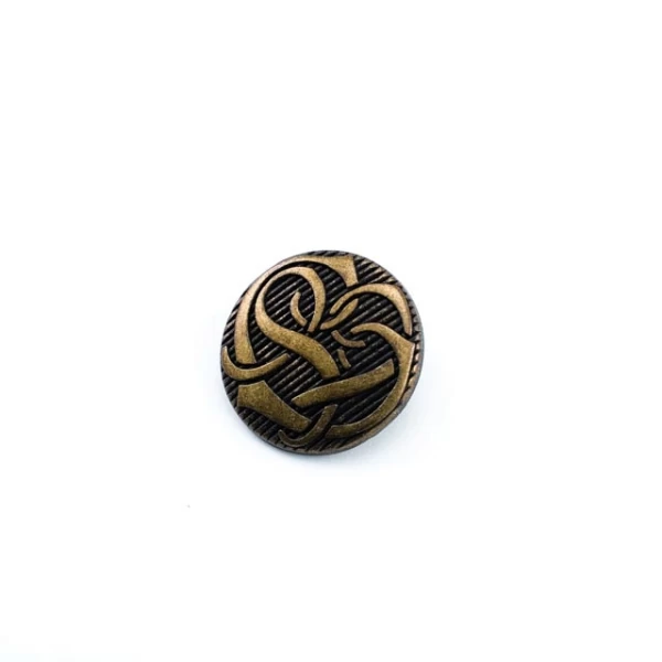 Patterned metal jacket shank button 20 mm - 31 size E 212