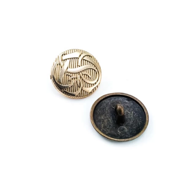 Patterned metal jacket shank button 20 mm - 31 size E 212