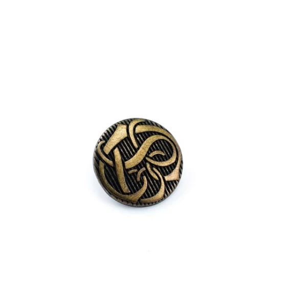 Patterned metal jacket shank button 20 mm - 31 size E 212