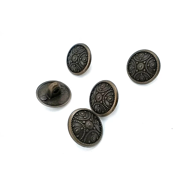15 mm - 24 boy Noktalı Motif Desenli Alttan Dikme Metal Düğme E 314 15 mm - 24 boy Noktalı Motif Desenli Alttan Dikme Metal Düğme E 314
