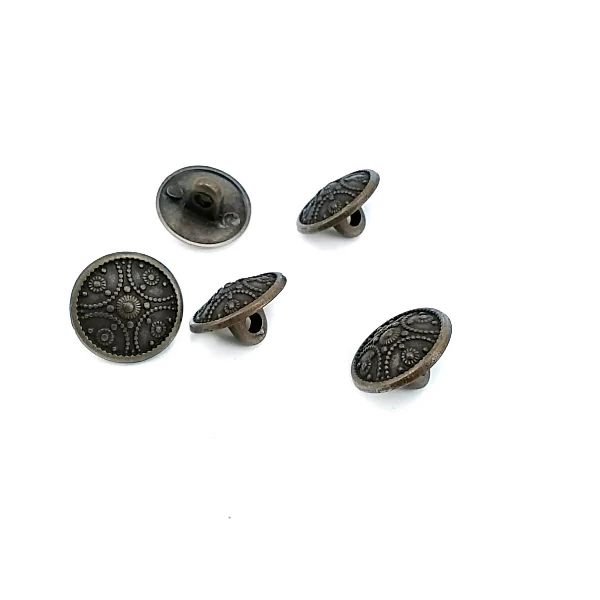 15 mm - 24 boy Noktalı Motif Desenli Alttan Dikme Metal Düğme E 314