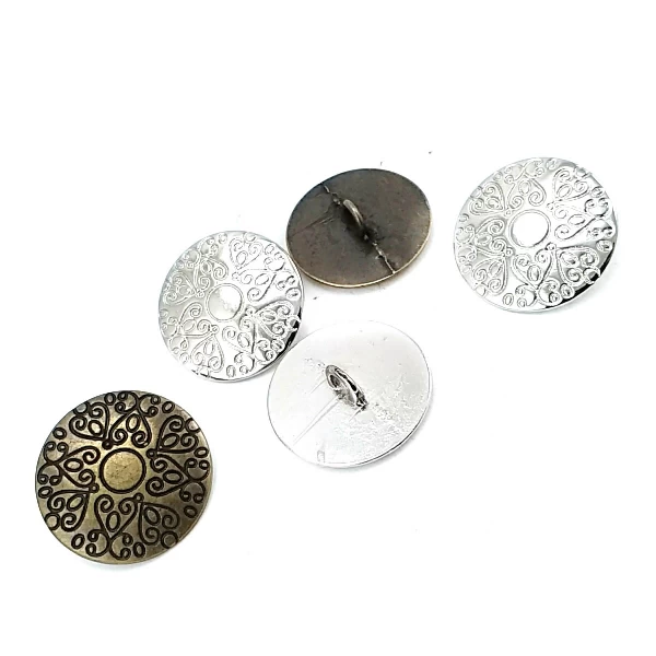 22,5 mm 36 L Motif Patterned Jacket and Coat Shank Button Metal E 378
