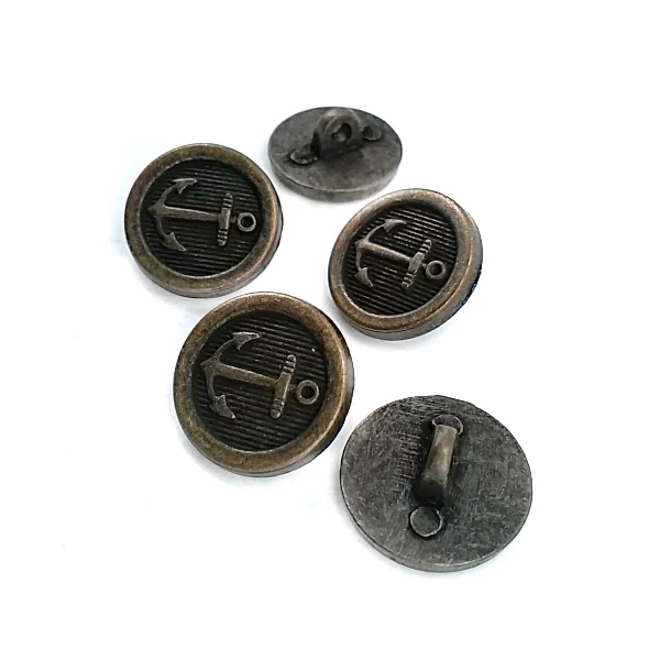 Anchor Patterned Metal button 17 mm - 27 size E 910