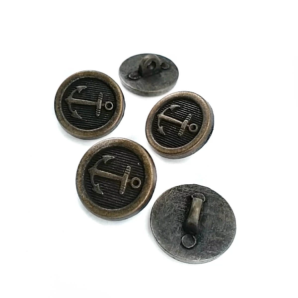 Anchor Patterned Metal button 17 mm - 27 size E 910