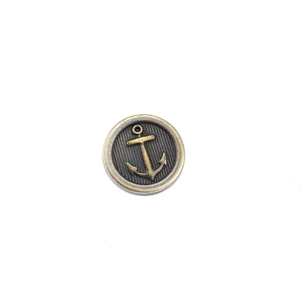 Anchor Patterned Metal button 17 mm - 27 size E 910