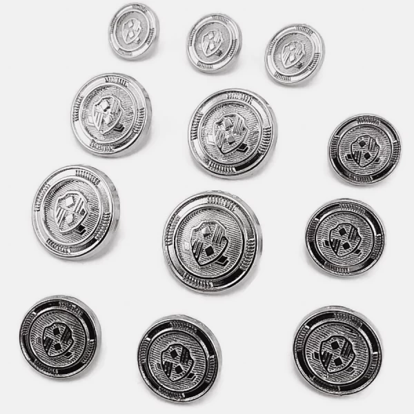Blazer Metal Düğme Seti (12 adet) Ceket Düğmesi ve Kol Düğmesi E 965 SET48