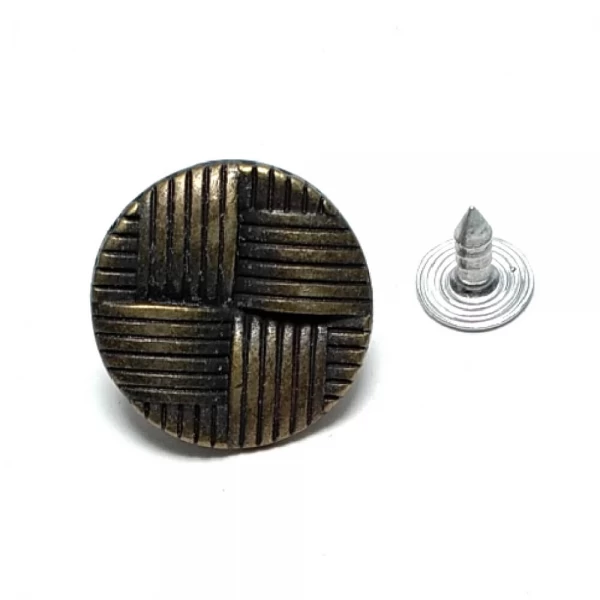19 mm Kot Düğmesi Hasır Desen ve Çivisi E 1118 19 mm Kot Düğmesi Hasır Desen ve Çivisi E 1118