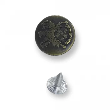 20 mm - 32 L Logo Pattern Jeans Button E 1277