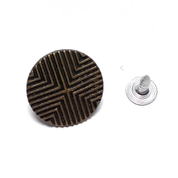 19 mm 30 L Line Pattern Jeans Button E 1454