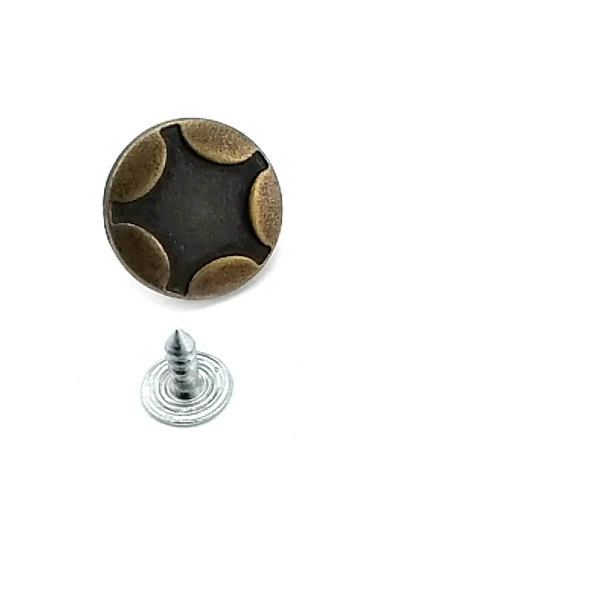 18 mm 29 L Star Design Jeans Button E 872