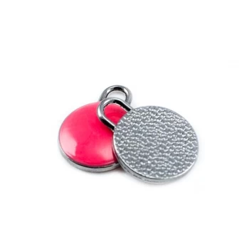 Zipper Puller plain and enamel stone design 20 mm E 878