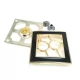 Patterned and stylish metal snap button 42 x 42 mm E 1310