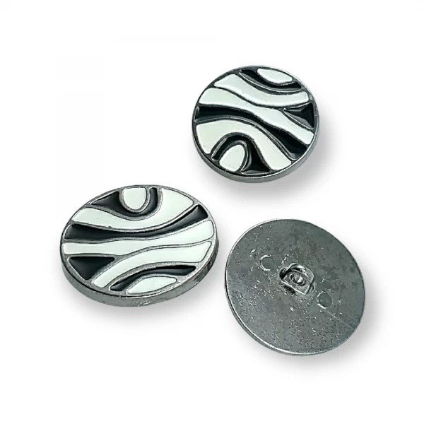 Çizgi Desenli Ayaklı Metal Düğme Metal 28 mm 44 Boy B 83