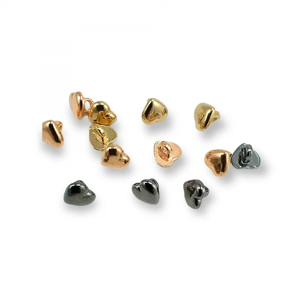 Kalp Şekilli Metal Ayaklı Düğme 9 mm - 18 boy E 1470