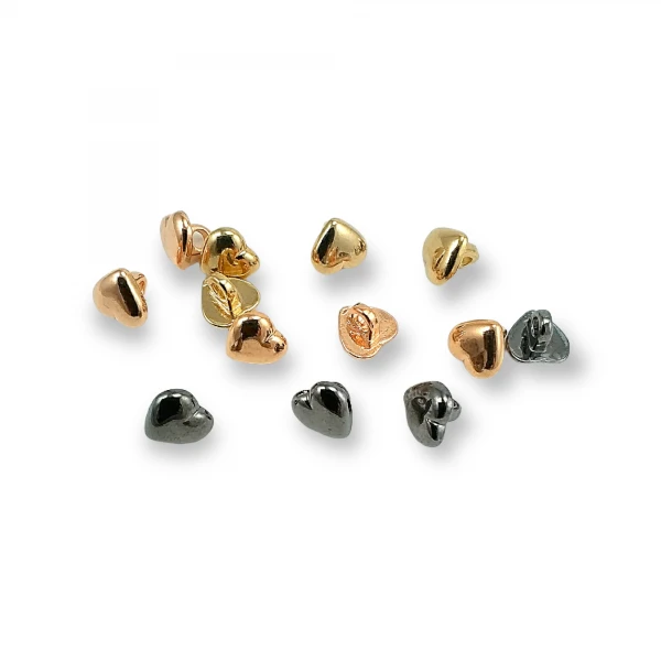 Kalp Şekilli Metal Ayaklı Düğme 9 mm - 18 boy E 1470