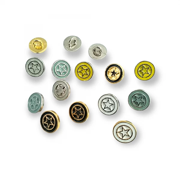10.6 mm - 16 L Blouse Shirt Leg Button Star Pattern E 1497