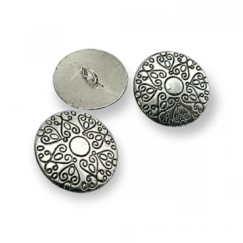 22,5 mm 36 boy Motif Desenli Ceket ve Mont Ayaklı Düğme Metal E 378