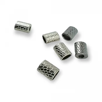 Patterned metal cord end diameter 8 mm length 11 mm E 1508