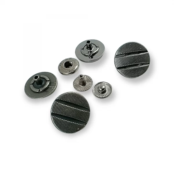 17 mm - 28 L Snap Fasteners Button Embellished with Aesthetic Lines E 1428