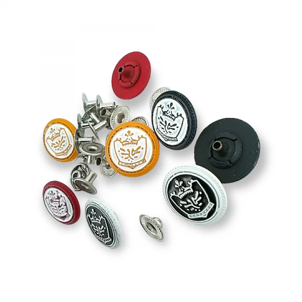 19 mm 30 boy Mineli Çıtçıt Düğme Taç Logolu E 1448 19 mm 30 boy Mineli Çıtçıt Düğme Taç Logolu E 1448