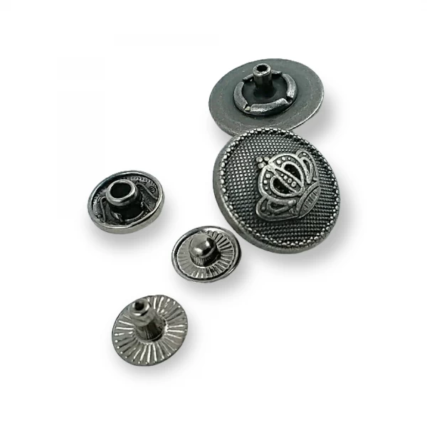 18 mm - 29 L Crown Logo Zamak Snap Button E 1466 V1