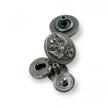 17 mm - 27 L Logo Patterned Snap Fasteners Button E 1492