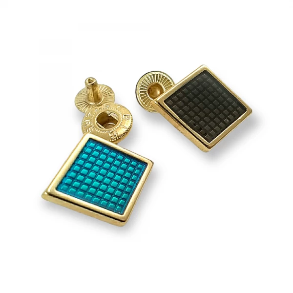 16 x 16 mm Transparent Enamel Aesthetic Coat Snap Fasteners Button E 1947 MN