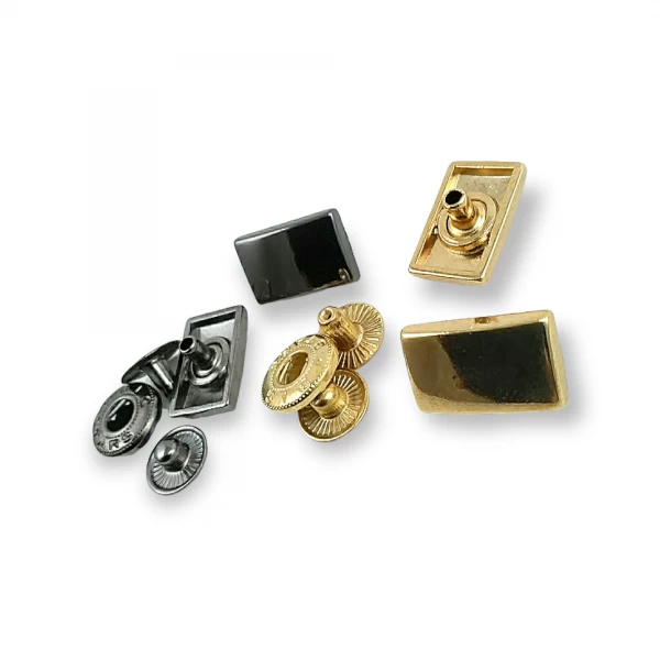 17 x 10 mm Snap Fasteners Button Rectangle Shape E 1948