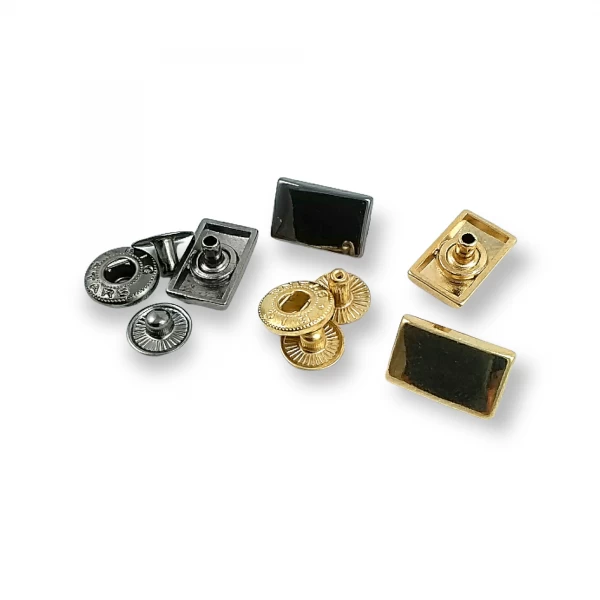 17 x 10 mm Snap Fasteners Button Rectangle Shape E 1948