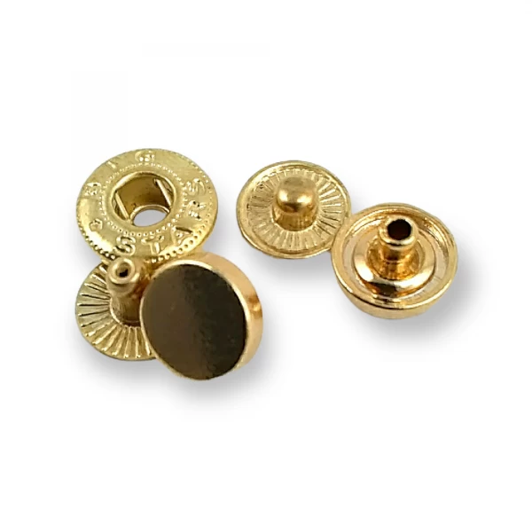 10 mm - 16 L Flat Shape Zamak Snap Fasteners Button E 1990