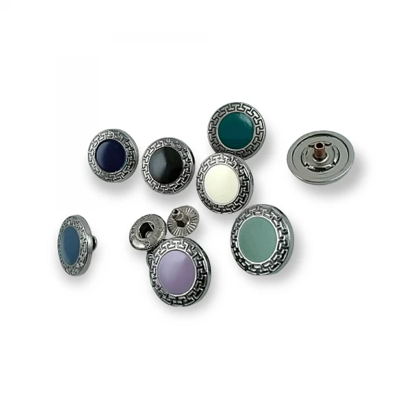 Mineli metal çıtçıt düğme 17 mm - 28 boy E 439 Mineli metal çıtçıt düğme 17 mm - 28 boy E 439