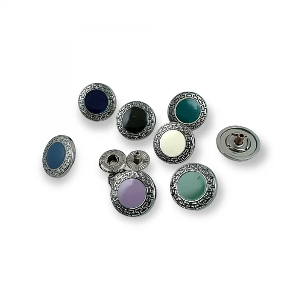 Mineli metal çıtçıt düğme 17 mm - 28 boy E 439 Mineli metal çıtçıt düğme 17 mm - 28 boy E 439