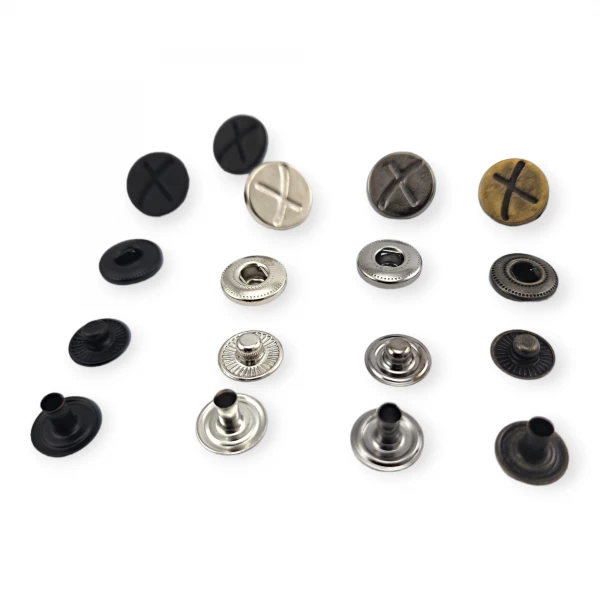 15 mm 27 L X Patterned Metal Snap Fasteners Button E 521