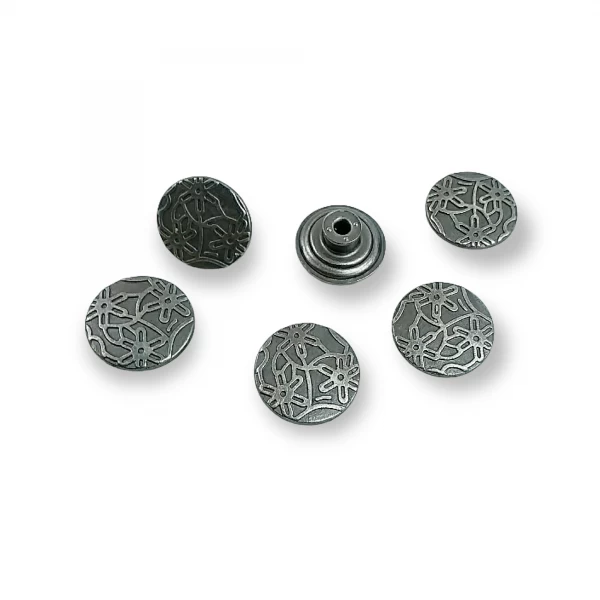 17 mm 28 Boy Papatya Desenli Kot Düğmesi E 860 17 mm 28 Boy Papatya Desenli Kot Düğmesi E 860