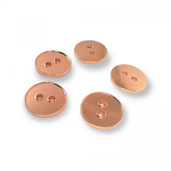 18 mm - 28 L  Plain Two Hole Metal Button E 1547