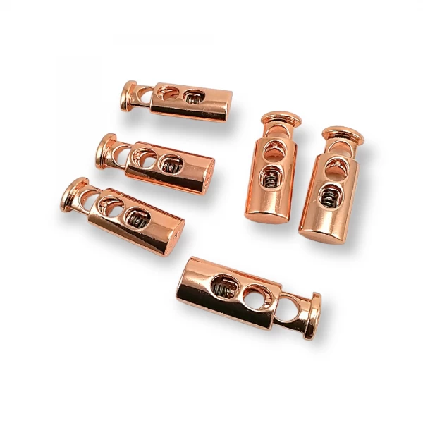 Çift Delikli Stoper 6 mm Bağcık Girişli Metal Kordon Kilidi E 214 Çift Delikli Stoper 6 mm Bağcık Girişli Metal Kordon Kilidi E 214