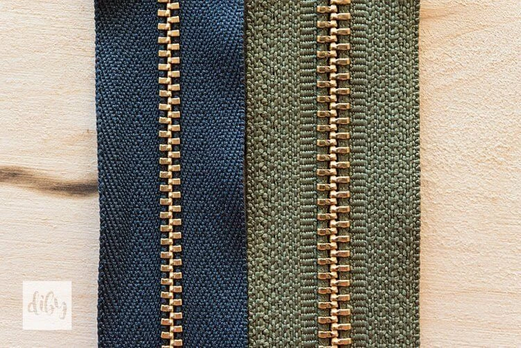 The picture below shows two different types of metal zippers.