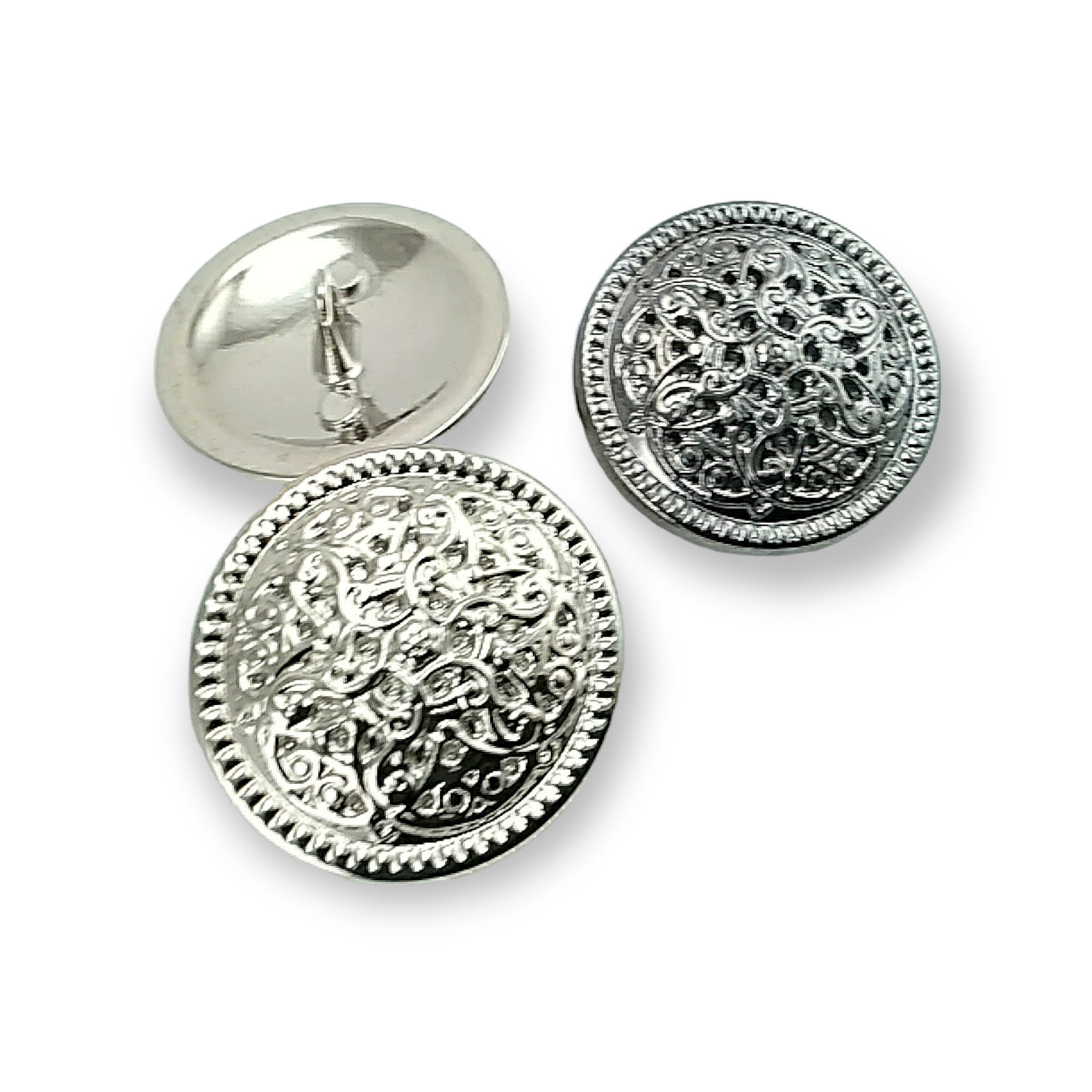 Desenli Metal Ayaklı Düğme 28 mm B 39