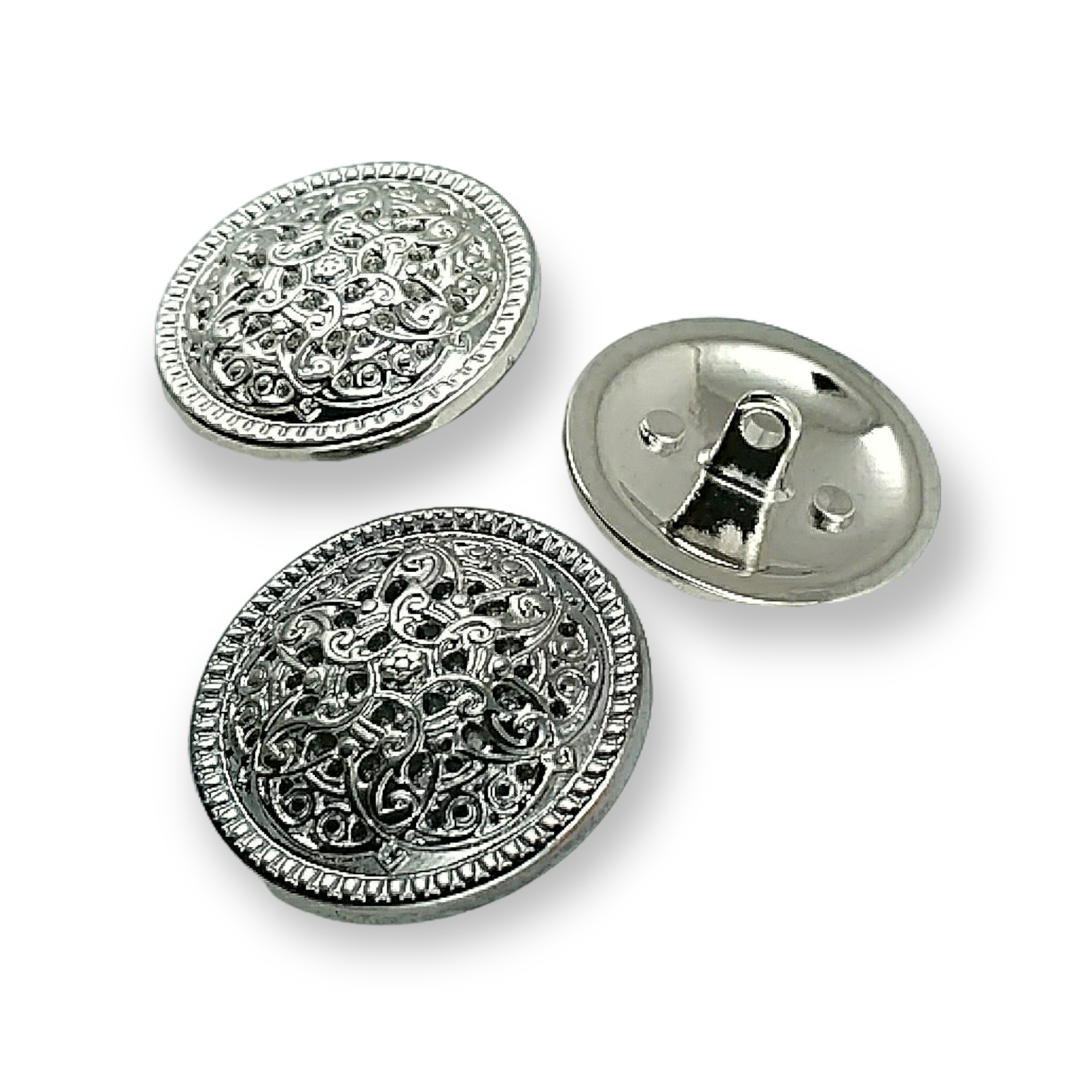 Desenli Metal Ayaklı Düğme 28 mm B 39