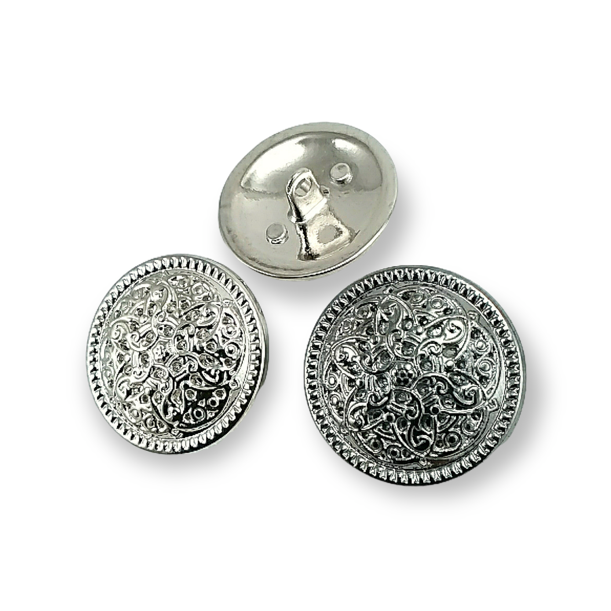 Desenli Metal Ayaklı Düğme 28 mm B 39