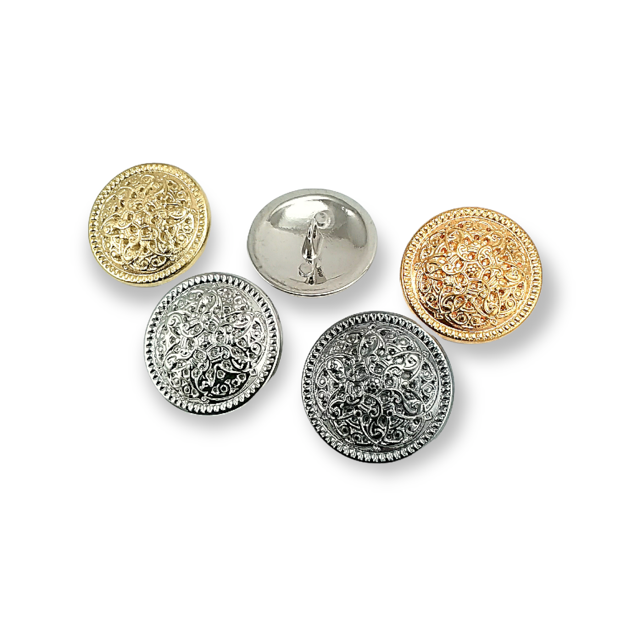 Desenli Metal Ayaklı Düğme 28 mm B 39