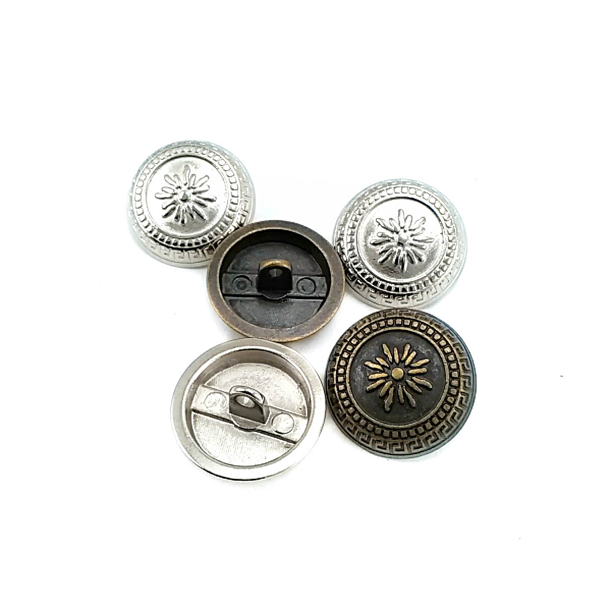 21 mm  - 32 boy Bayan Ceket Düğmesi Çiçekli  İşlemeli Ayaklı Düğme E 1055