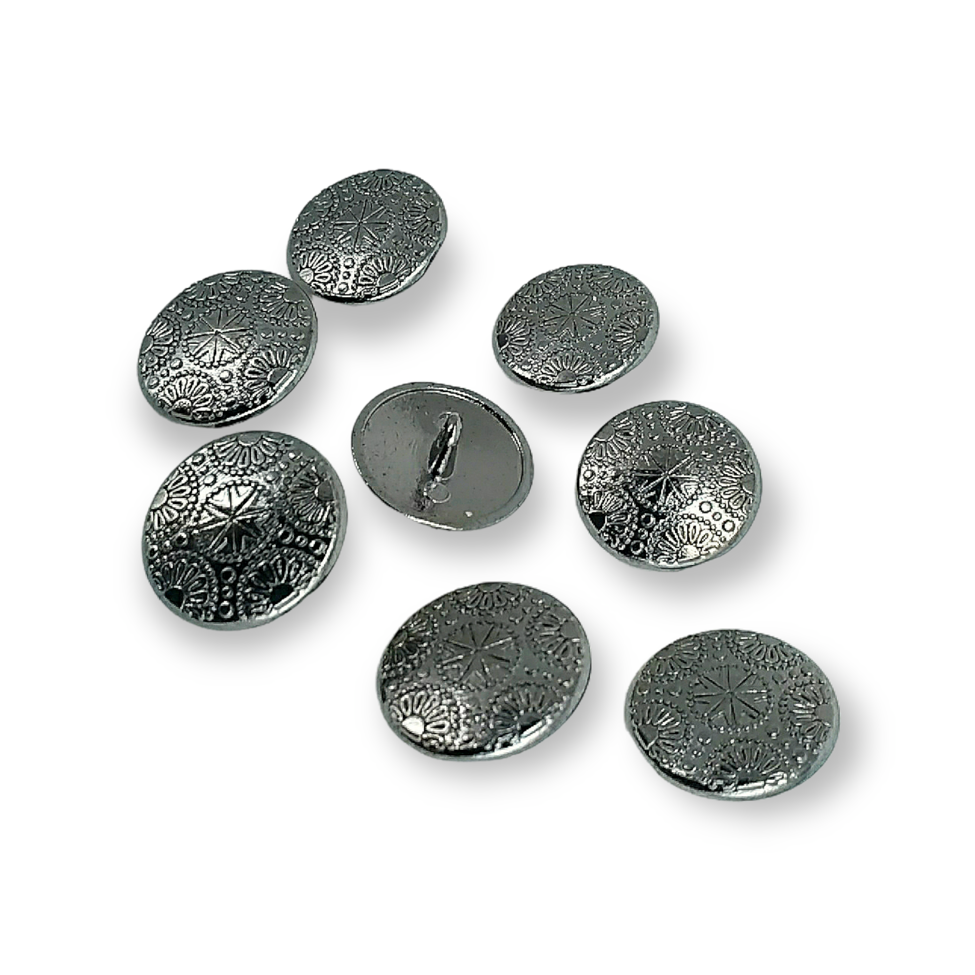 20 mm - 32boy Motif Desenli Alttan Dikme Metal Düğme E 115