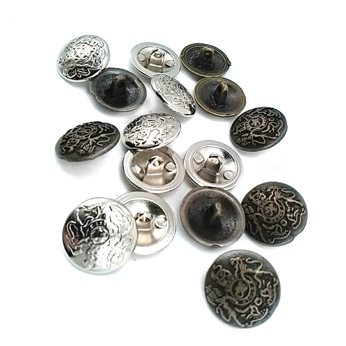 19 mm - 30 boy Desenli Metal Ayaklı Düğme E 1158