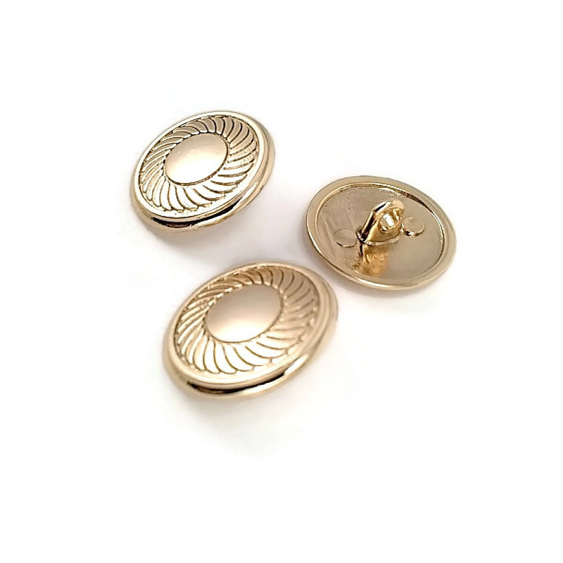 20 mm - 32 L Classic Patterned Metal Shank Button E 117